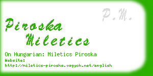 piroska miletics business card